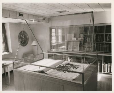 The first public case for //Birds of America,// ca. 1958.