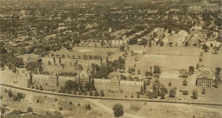 Trinity College Summit Campus, Early aerial view from the west