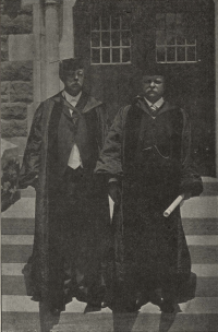 President Flavel Sweeten Luther and Theodore Roosevelt at commencement, June 17, 1918. Photo credit: Trinity College Archives